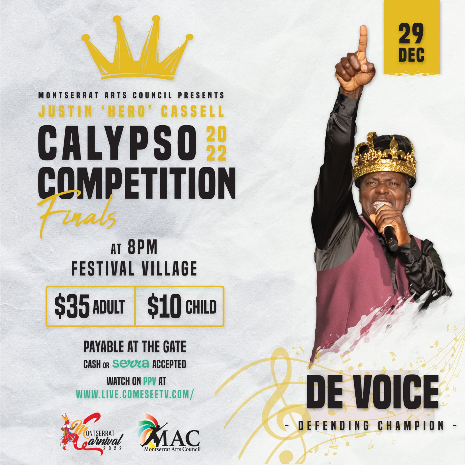 Montserrat Carnival 2022 Calypso Finals Renamed to Honour First Monarch